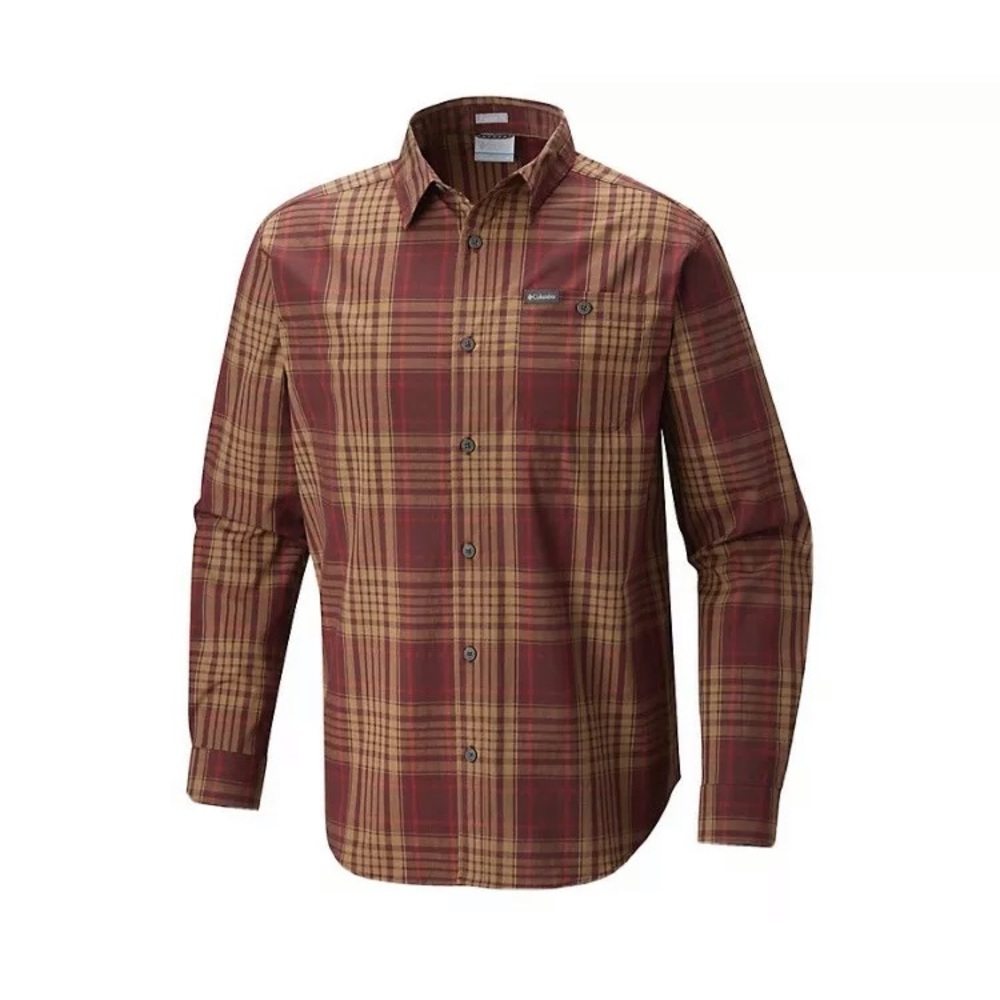 Men Columbia Boulder Ridge Elderberry Plaid Size S